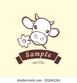 rótulo de leite de vaca