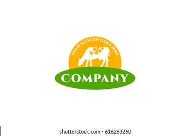 Cow milk vector logo, Milk logo