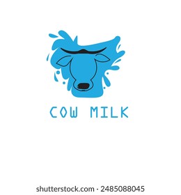 Cow Milk Vector Minimalist image or milk product logo