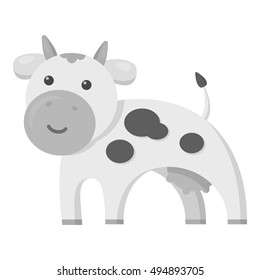 Cow monochrome icon. Illustration for web and mobile design.
