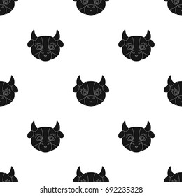 Cow muzzle icon in black style isolated on white background. Animal muzzle symbol stock vector illustration.