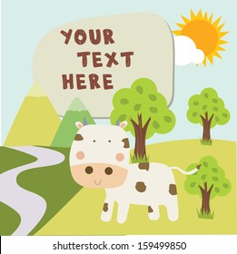 cow n garden with text