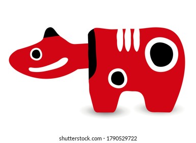 Cow new year card Zodiac icon