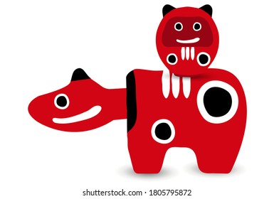 Cow New Year card zodiac icon