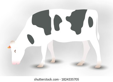 Cow New Year's card Zodiac icon