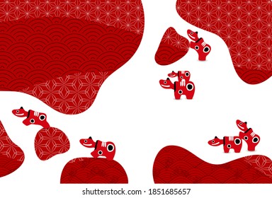 Cow New Year's card Zodiac background