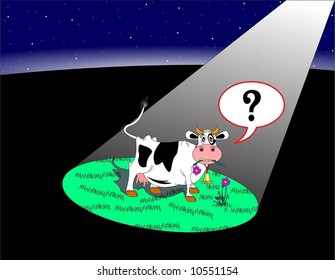 cow in the night