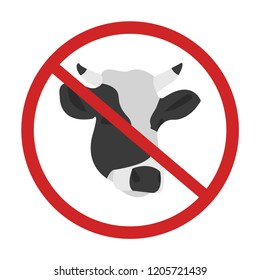 cow no sing design vector illustration not allowed prohibition red circle warning road