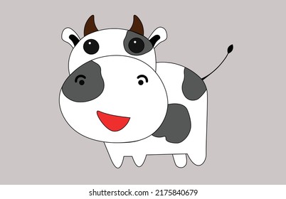 vaca en vector de fondo azul