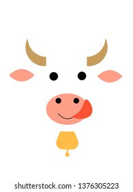Cow on white background