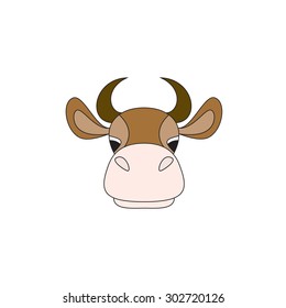 Cow on a white background