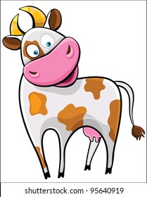 Cow on a white background. Farm animal.