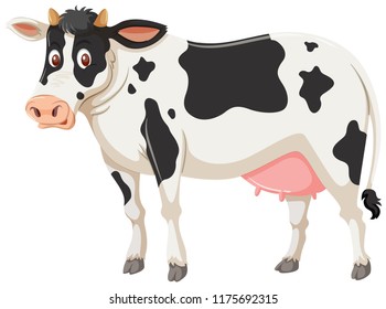 A cow on white background illustration A cow on white background illustration
