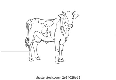 desenho em linha contínua da vaca 1,5