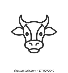 Cow outline icon. Vector Illustration.