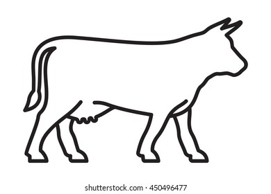 Cow Outline Vector Icon Stock Vector (Royalty Free) 450496477 ...