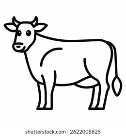 cow outline vector icon on white background