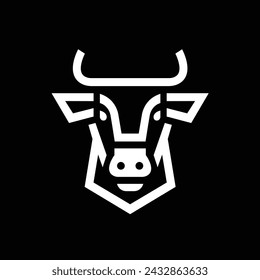 Cow Outline Vector, Minimalist Logo