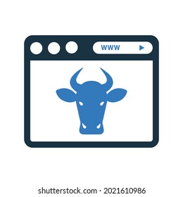 Cow page icon. Simple editable vector illustration.