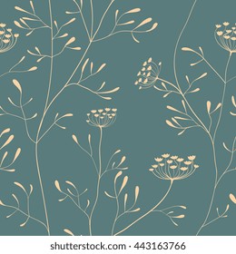 Cow parsnip vector seamless pattern in delicate color