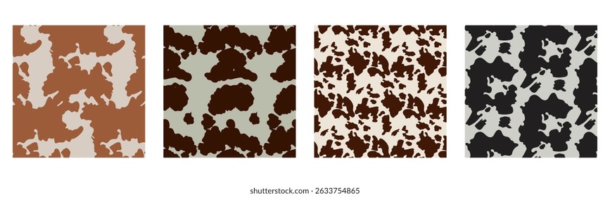 Cow pattern. Flat graphic vector illustration for printing.