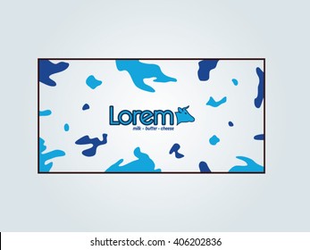 Cow pattern logo design blue