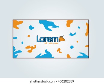 Cow pattern logo design blue and orange