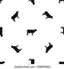 Cow pattern repeat seamless in black color for any design. Vector geometric illustration