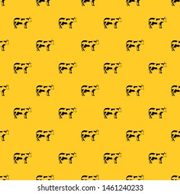 Cow pattern seamless vector repeat geometric yellow for any design