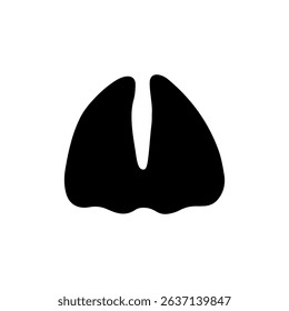 Cow paw print silhouette vector flat design.