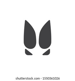 Cow paw print vector icon. filled flat sign for mobile concept and web design. Cow animal hoof print glyph icon. Symbol, logo illustration. Vector graphics