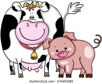 Cow and pig
