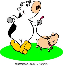 cow with pig