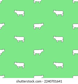 Cow pixel art pattern seamless. 8 bit farm animal background. pixelated texture