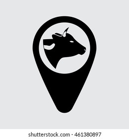 cow pointer vector symbol. Simple icon