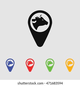 cow pointer vector symbol. Simple icon