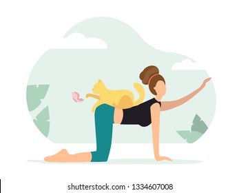 117 Cat cow yoga pose Stock Illustrations, Images & Vectors | Shutterstock