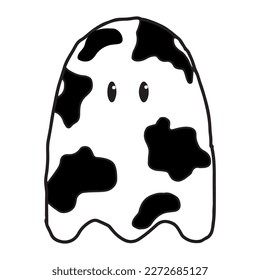 Cow print ghost halloween vector