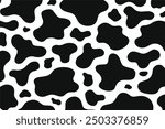 Cow print pattern vector. Abstract black cow print or cow skin texture vector illustration.