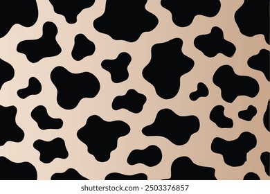 Cow print pattern vector. Abstract black cow print or cow skin texture vector illustration.