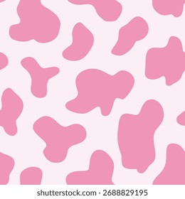 Kuhdruck rosa Vektor nahtlose Kuh Muster Design. Abstrakte nahtlose Kuh Tierhaut für Mädchen wiederholen Hintergrund. Vektorgrafik