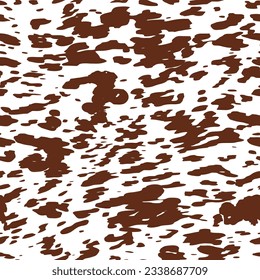 Cow print seamless pattern. Animal print, repeat vector design.