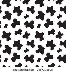 Cow print seamless pattern vector. Cow skin texture vector illustration.