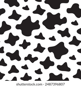 Cow print seamless pattern vector. Cow skin texture vector illustration.