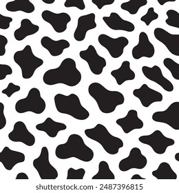 Cow print seamless pattern vector. Cow skin texture vector illustration.
