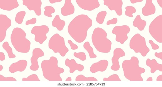 Cow print vector seamless pattern design border, abstract seamless animal skin repeat background banner. 