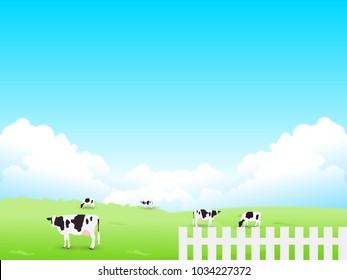 Cow ranch landscape background
