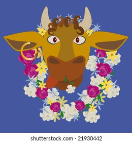 cow with a rose in your mouth