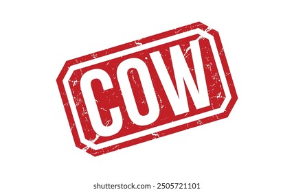 ILUSTRACIÓN VECTORIAL de sello de goma de vaca sobre fondo blanco. Sello de goma COW