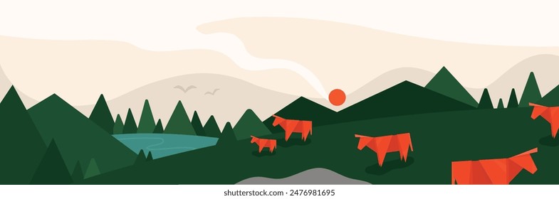 cow running on the field
